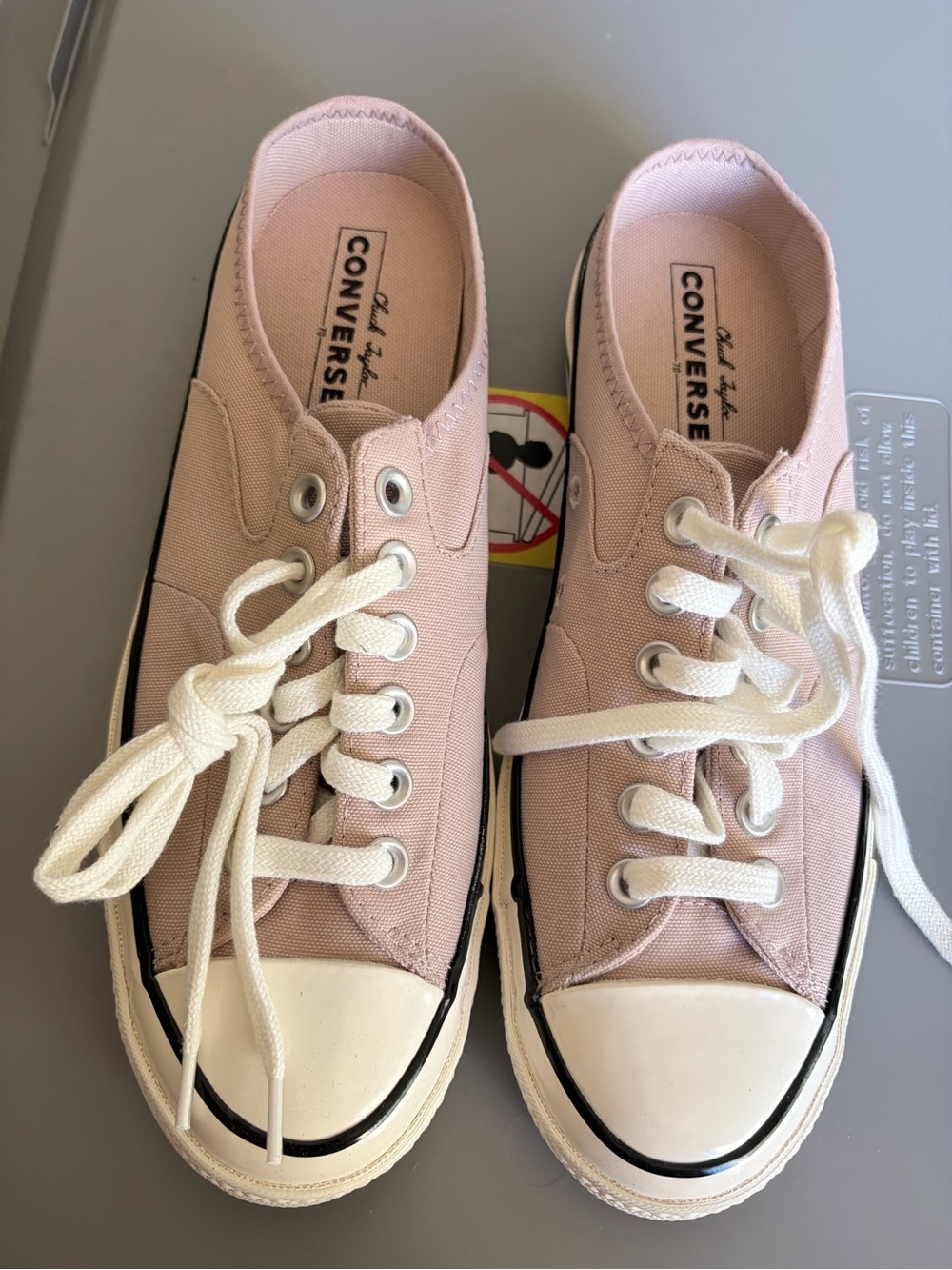 Converse Women's Low Top Canvas Mule Sneakers - Light Pink